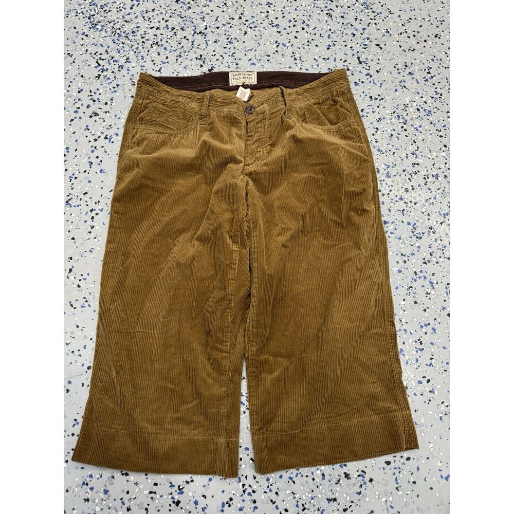 Polo Jeans Co Ralph Lauren‎ Corduroy Pants Womens Size 14 Brown Stretch